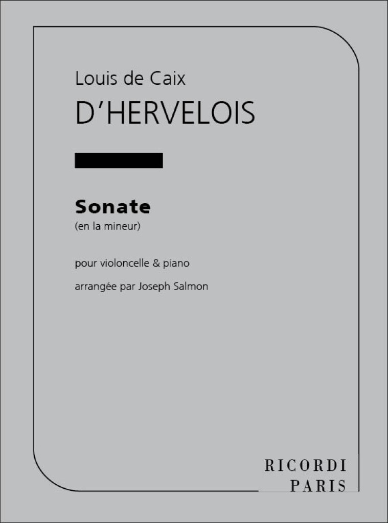 D'Herveloix Sonate En La Mineur Violoncelle Et